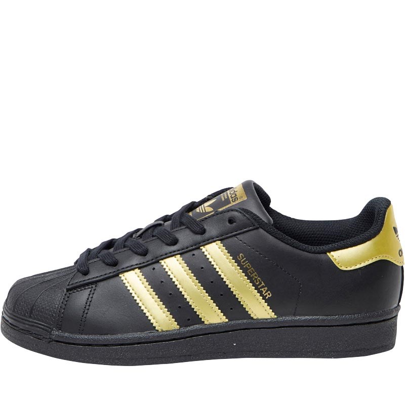 Buy adidas Originals Junior Superstar Trainers Core Black/Metallic Gold