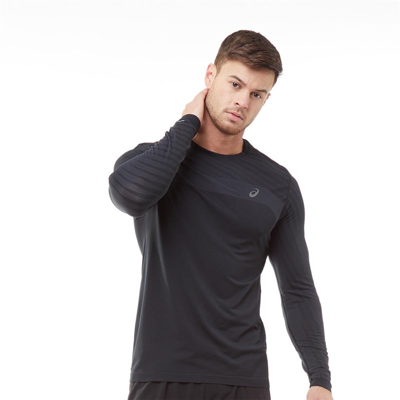 Buy Asics Mens Seamless Long Sleeve Running Top Performance Black