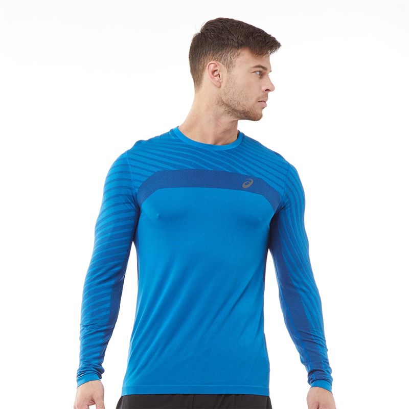 Buy Asics Mens Seamless Long Sleeve Running Top Deep Sapphire