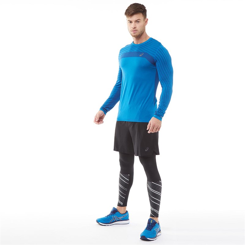 Buy Asics Mens Seamless Long Sleeve Running Top Deep Sapphire