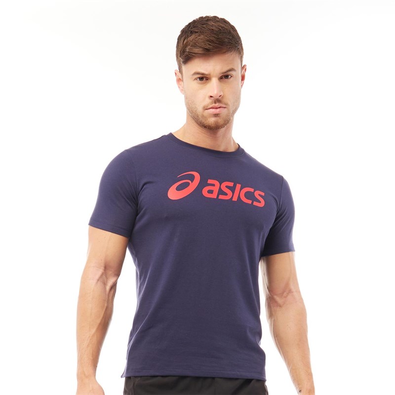 Buy Asics Mens Big Logo Training TShirt Peacoat/Classic Red