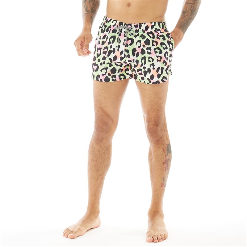 Buy Boardies Mens Tropical Cheetah Shortie Shorts Multi