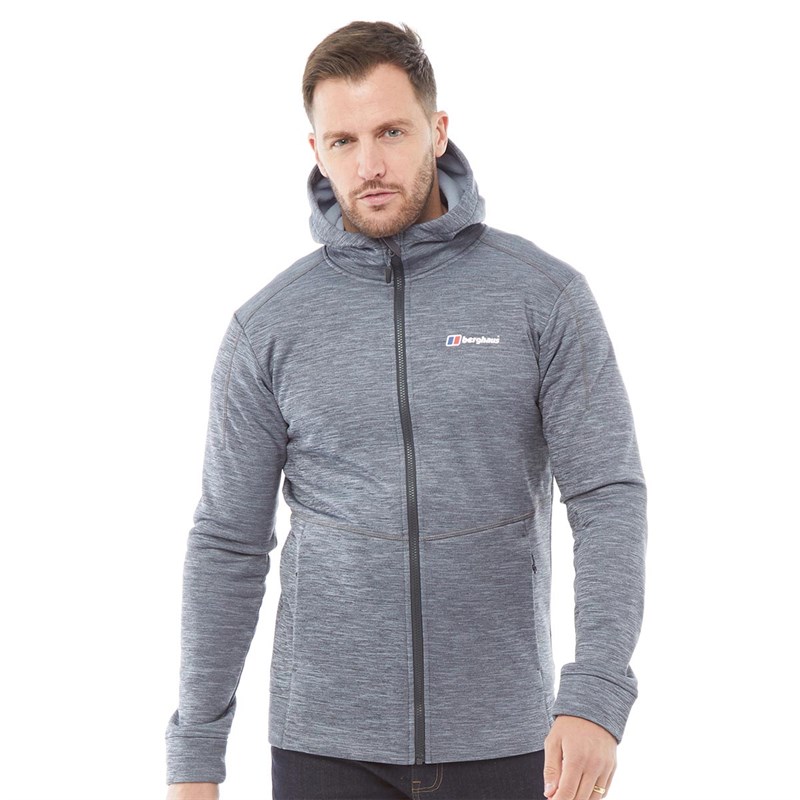 Buy Berghaus Mens Kamloops Hooded Fleece Jacket Dark Grey/Dark Grey