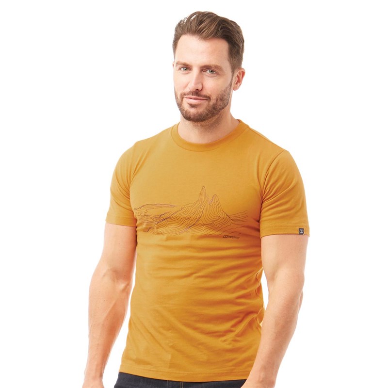 Buy Berghaus Mens Mountain Contour TShirt Yellow/Dark Blue