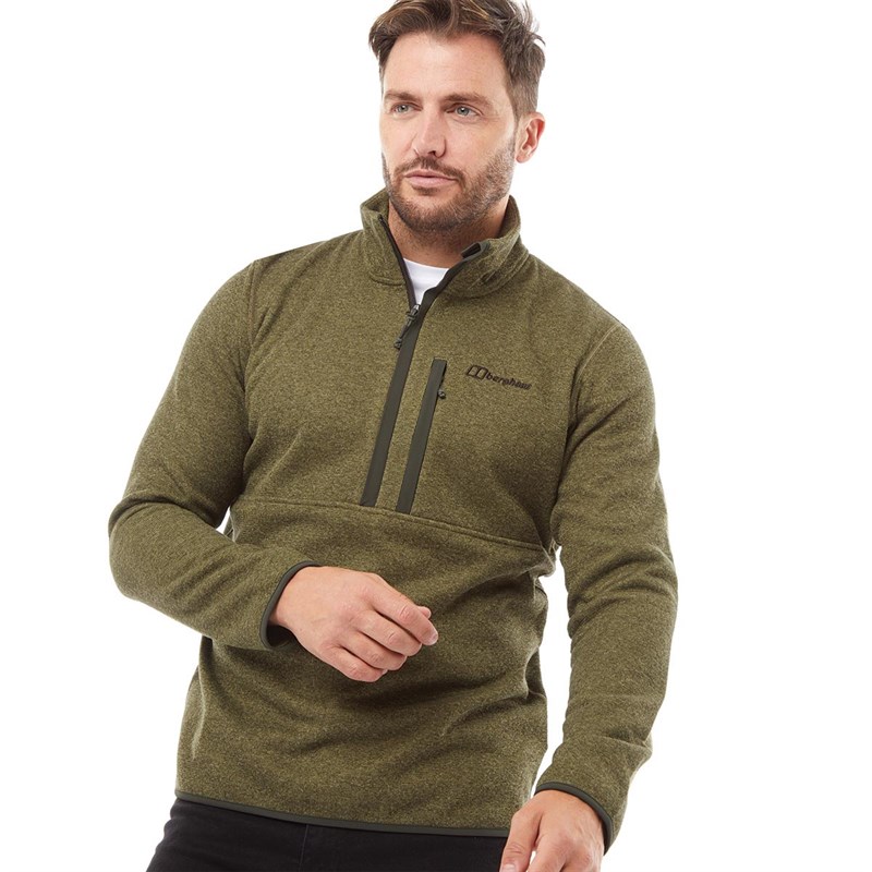 Buy Berghaus Mens Carnell 1/2 Zip Fleece Jacket Light Green/Grey