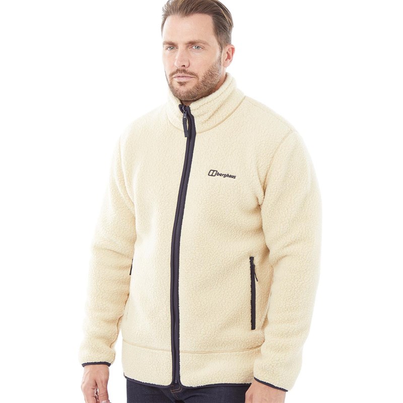 Buy Berghaus Mens Colshaw Shearling Fleece Jacket Natural/Dark Blue