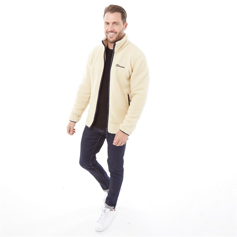 Buy Berghaus Mens Colshaw Shearling Fleece Jacket Natural/Dark Blue