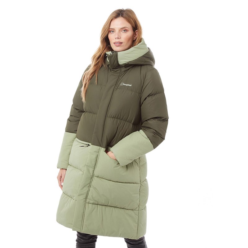 Buy Berghaus Womens Combust Reflect Long Down Insulated Jacket Green/Green