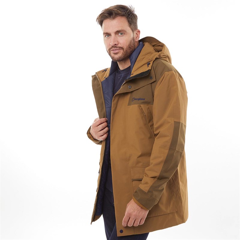 Buy Berghaus Mens Breccan Hydroshell Waterproof Hooded Parka Brown/Dark