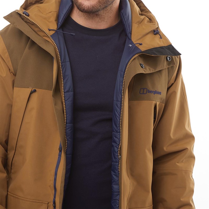 Buy Berghaus Mens Breccan Hydroshell Waterproof Hooded Parka Brown/Dark