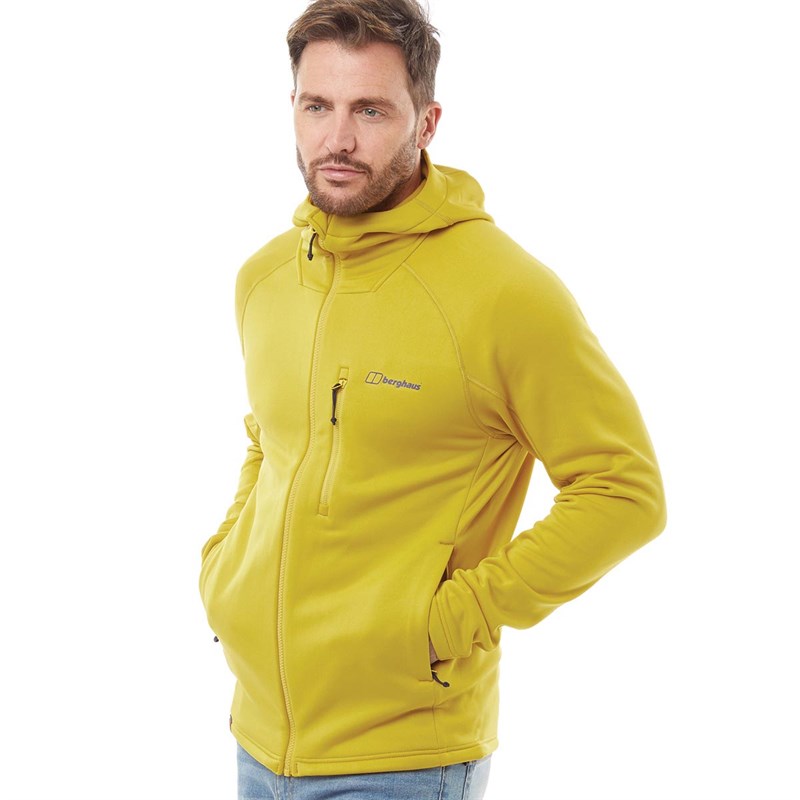 Buy Berghaus Mens Carnot Hooded Fleece Jacket Yellow/Yellow