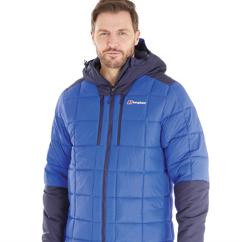 Buy Berghaus Mens Menahan Hydroloft Insulated Hooded Jacket Blue/Dark Blue