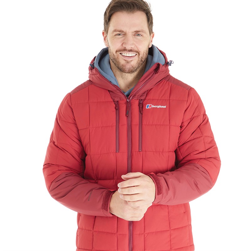 Buy Berghaus Mens Menahan Hydroloft Insulated Hooded Jacket Dark Red