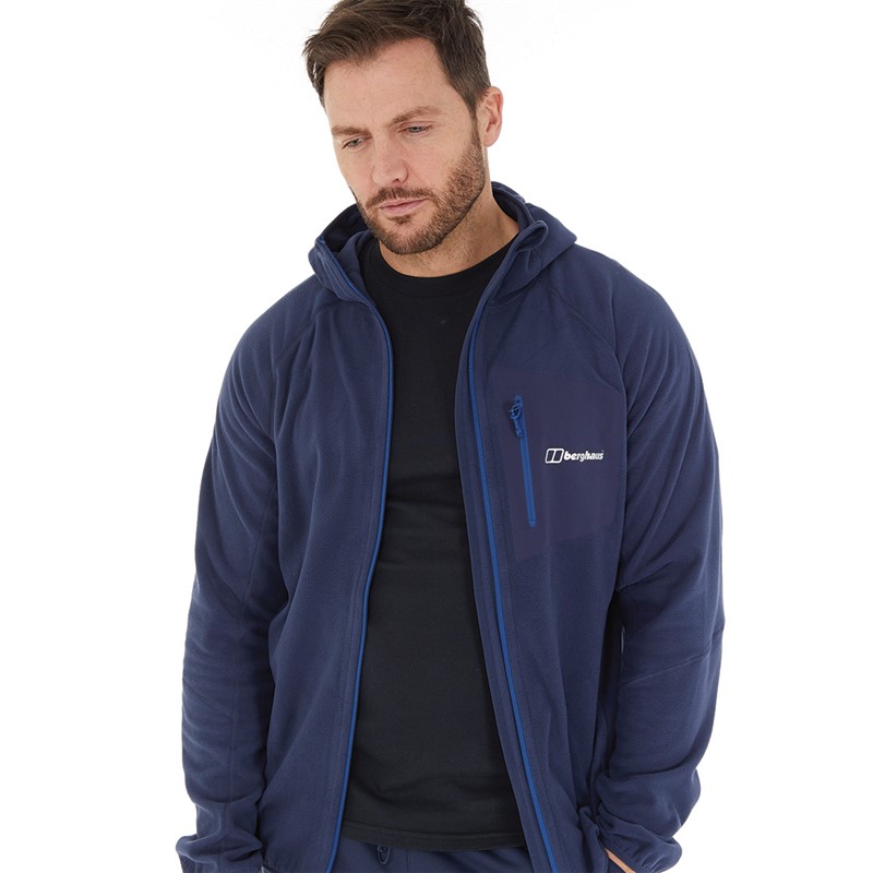 Buy Berghaus Mens Kedron Eco Fleece Hooded Jacket Dark Blue