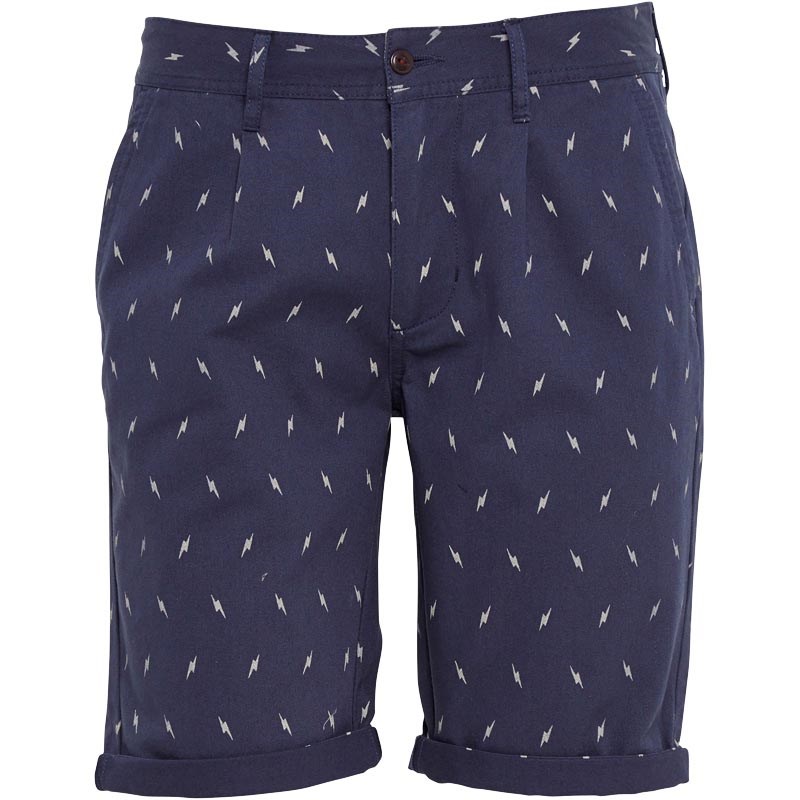 Buy Bellfield Mens Printed Chino Shorts Navy