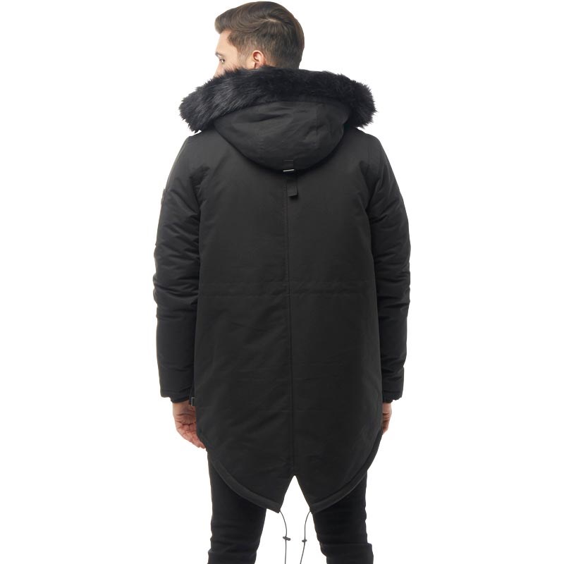 Buy Bellfield Mens Nimrod Fur Lined Parka Black
