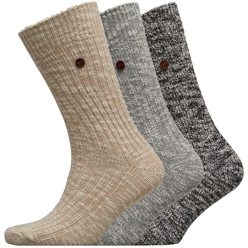 Buy Birkenstock Mens Gift Box Three Pack Socks Black/Beige/Grey