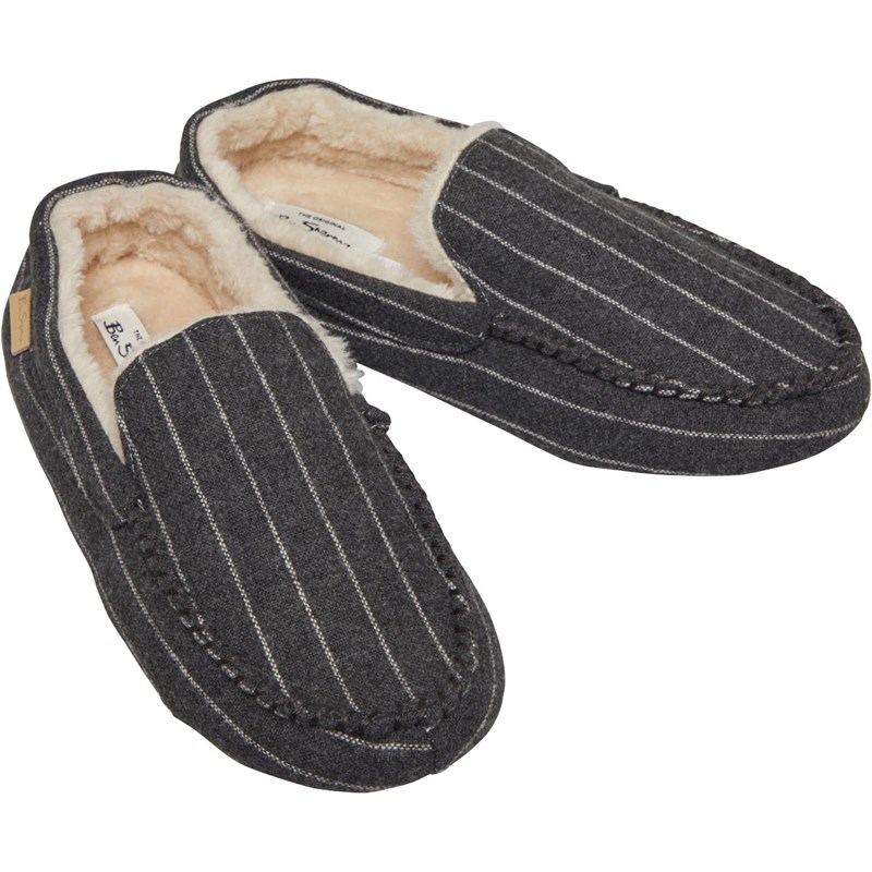 Buy Ben Sherman Mens Aman Moccasin Slippers Grey/Ecru