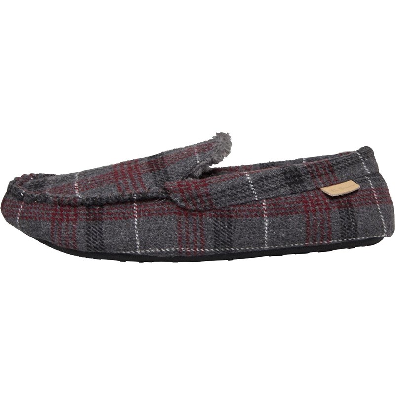 Buy Ben Sherman Mens Asaba Moccasin Slippers Grey Check