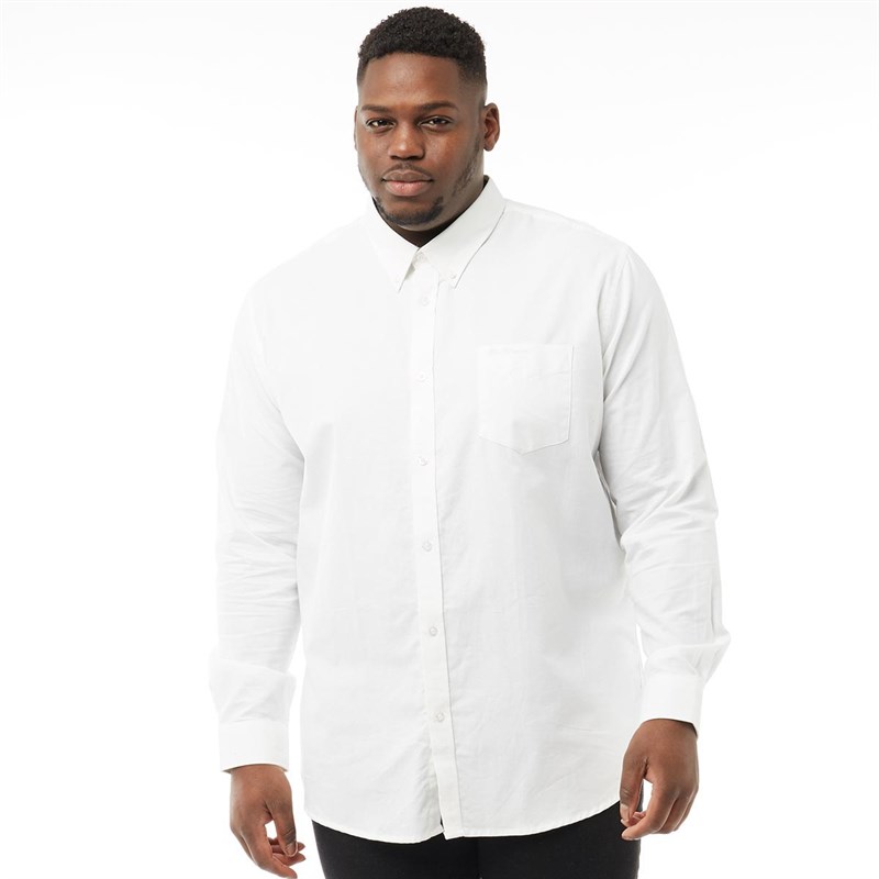 Buy Ben Sherman Mens Plus Size Long Sleeve Oxford Shirt White