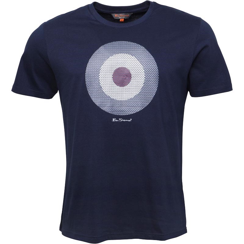 Buy Ben Sherman Mens Check Target TShirt Navy