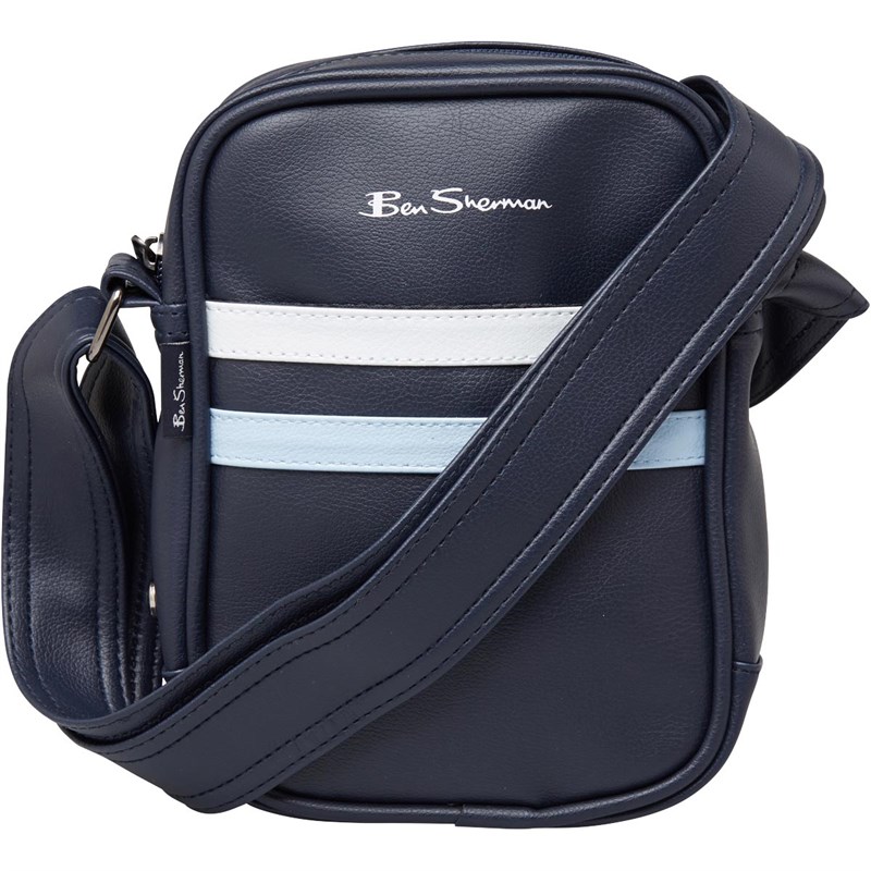 Buy Ben Sherman Mens Flight Bag Navy/Sky/White