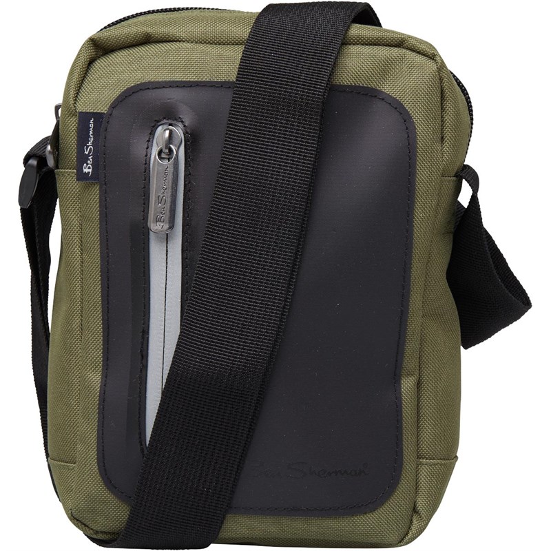 Buy Ben Sherman Mens Panel Small Items Bag Khaki/Black