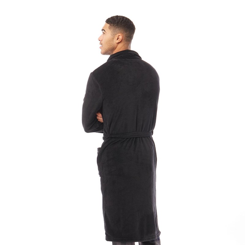 Buy Ben Sherman Mens Randol Fleece Robe Black