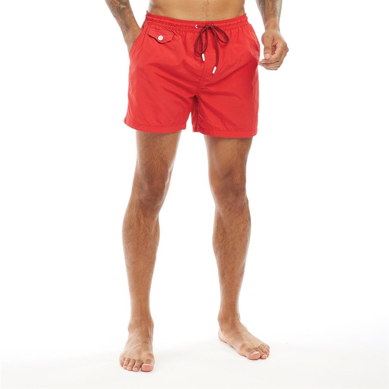 Buy Brave Soul Mens Pier Swim Shorts Red