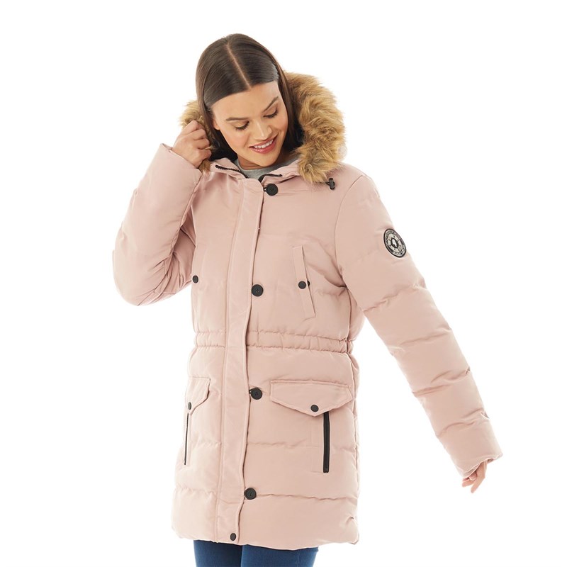 Buy Brave Soul Womens Whitehorse Padded Jacket With Faux Fur Trim Hood