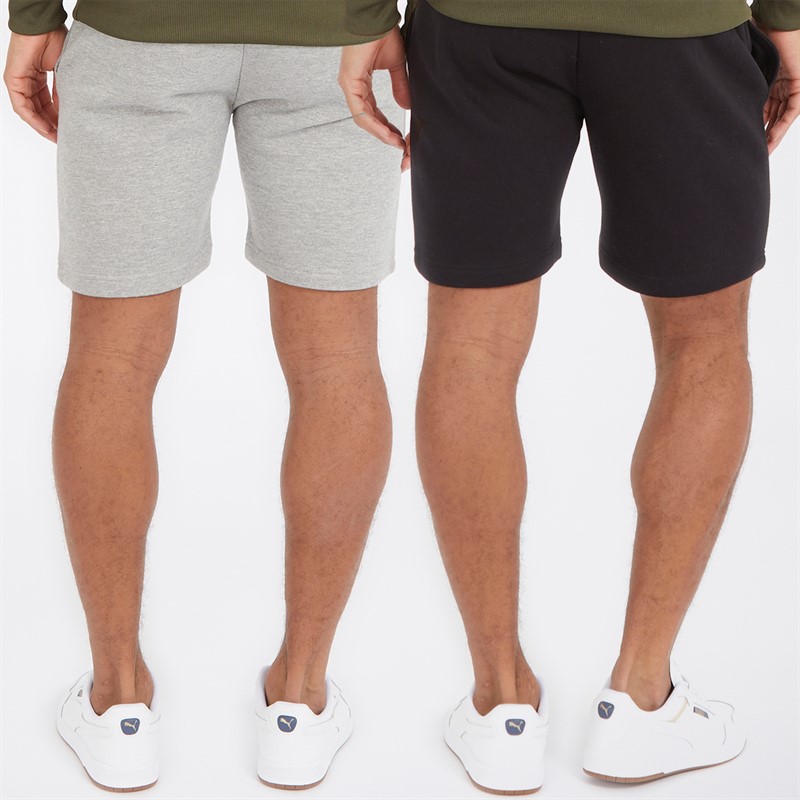 Buy Brave Soul Mens Two Pack McCartney Shorts Black/Grey