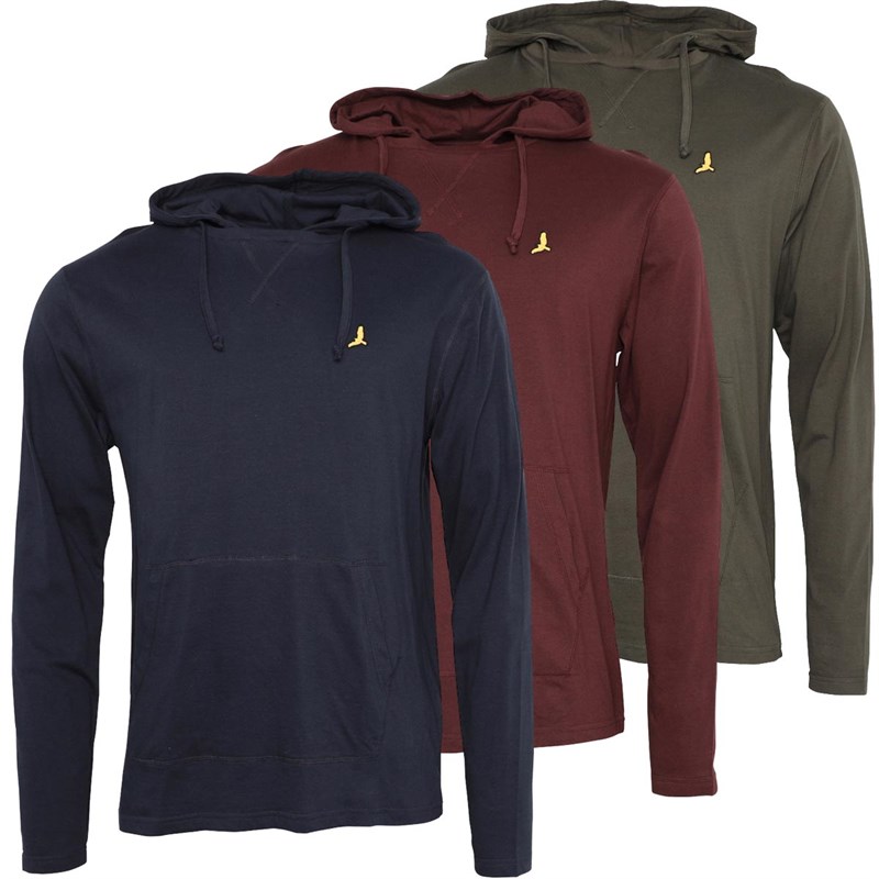 Buy Brave Soul Mens Bazaar Three Pack Hoodies Navy/Khaki/Burgundy