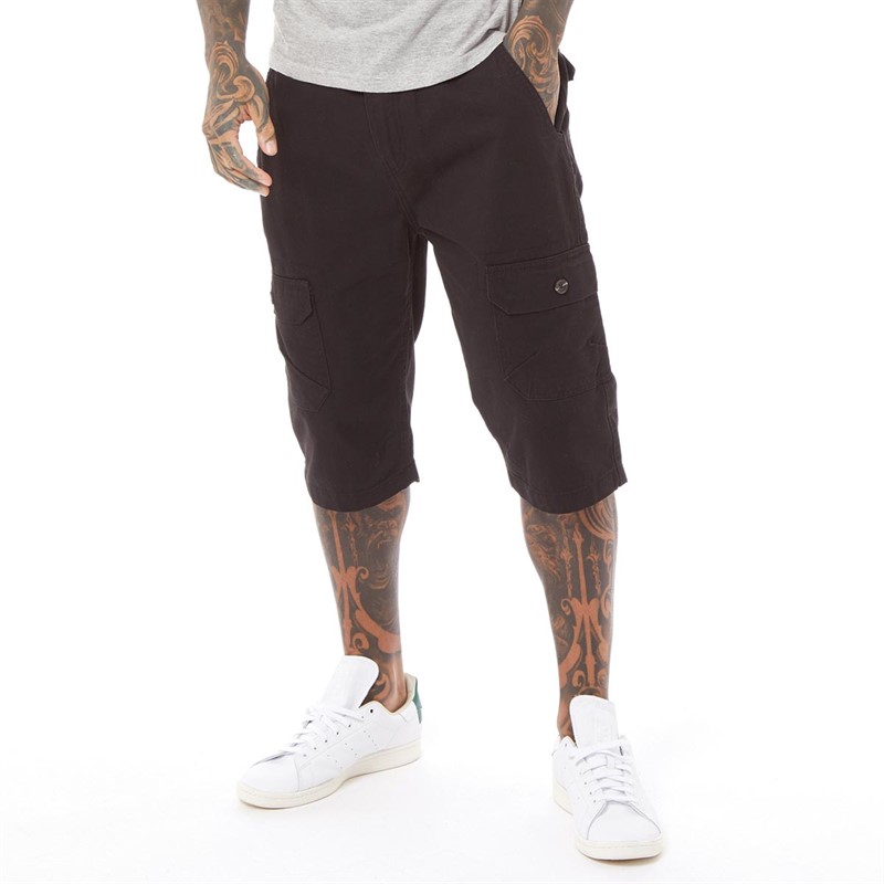 Buy Brave Soul Mens Ardwick 3/4 Cargo Shorts Black