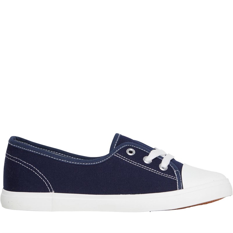 Buy Brave Soul Womens Gemma Canvas Ballet Pumps Navy