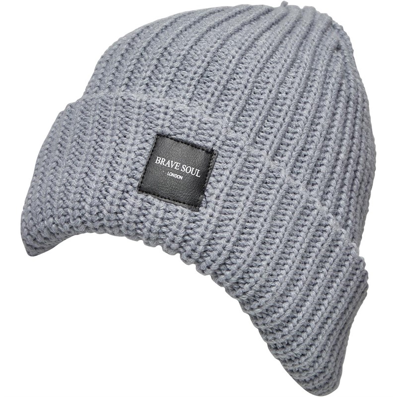 Buy Brave Soul Mens Beanie Grey