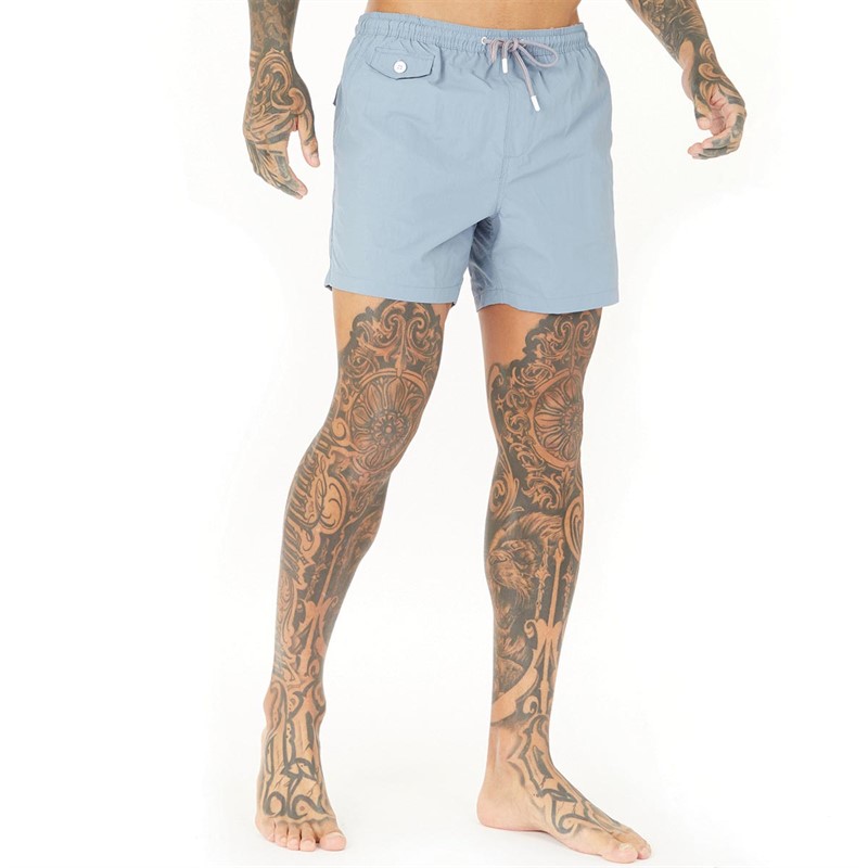 Buy Brave Soul Mens Pier Swim Shorts Pale Blue
