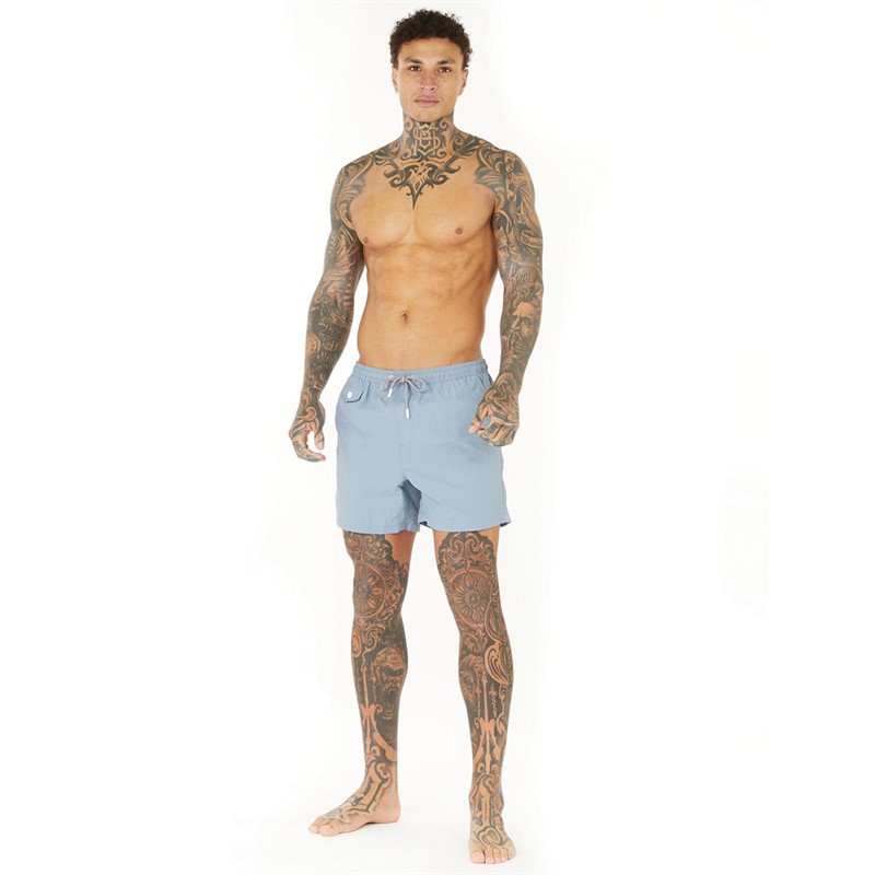 Buy Brave Soul Mens Pier Swim Shorts Pale Blue