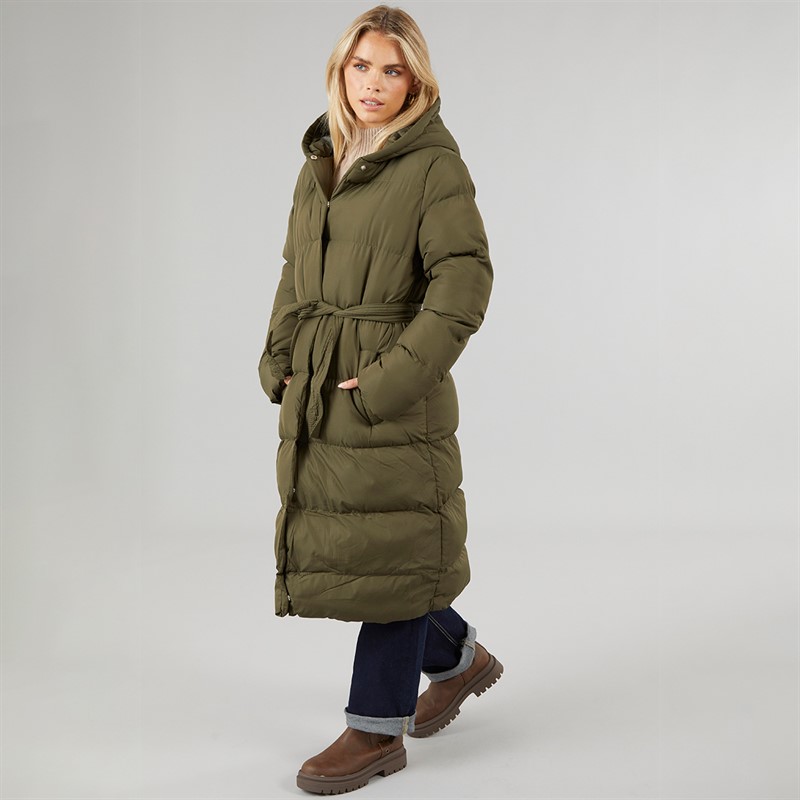 Buy Brave Soul Womens Vine Maxi Puffer Coat Khaki
