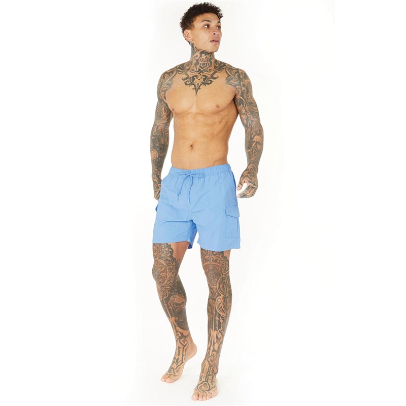 Buy Brave Soul Mens Cooper Swim Shorts Pale Blue