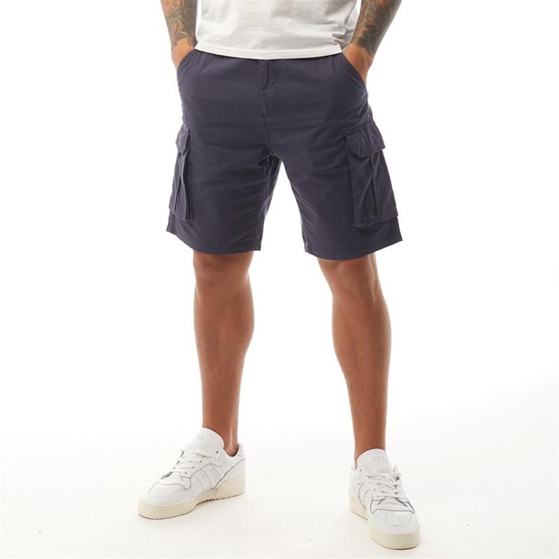 Buy Brave Soul Mens Riverwood Cargo Shorts Blue