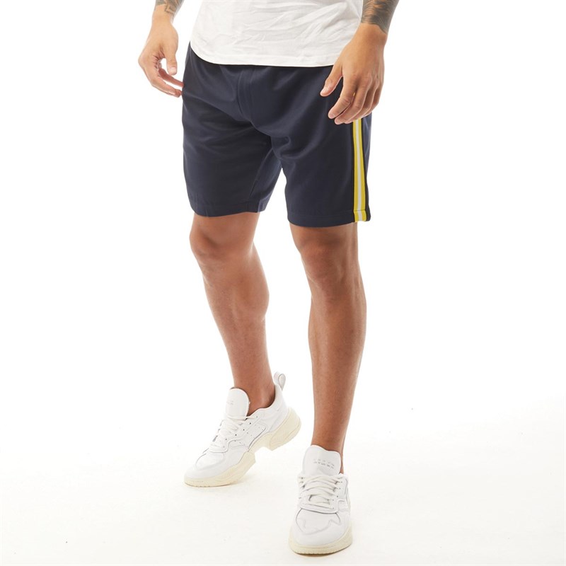 Buy Brave Soul Mens Rhett Tape Shorts Navy/Yellow