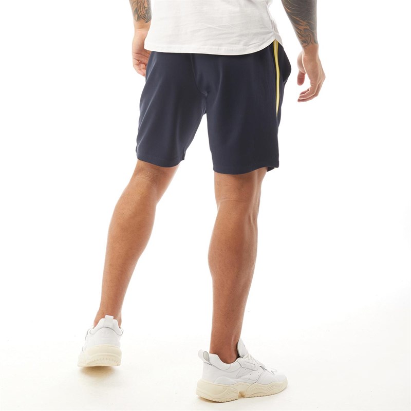 Buy Brave Soul Mens Rhett Tape Shorts Navy/Yellow