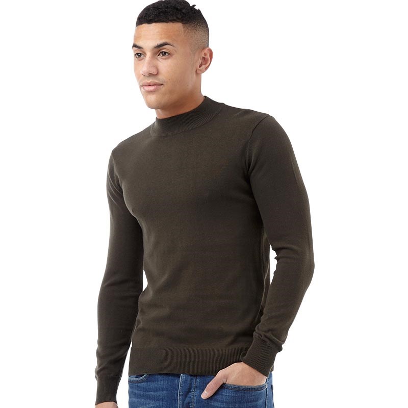 Buy Brave Soul Mens Turtle Neck Jumper Khaki