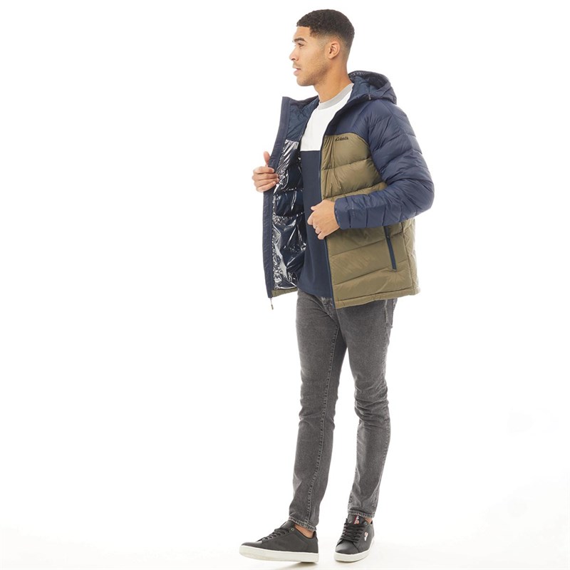 Buy Columbia Mens Centennial Creek Down Hooded Jacket Stone Green