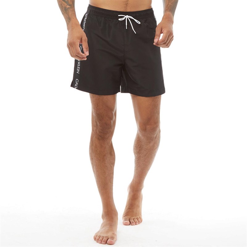 Buy Calvin Klein Mens Core Logo Tape Swim Shorts PVH Black