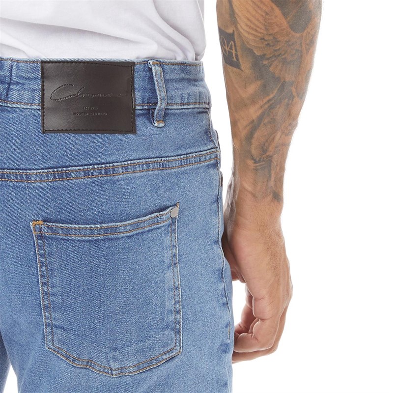 Buy Closure London Mens Slim Fit Jeans Mid Blue