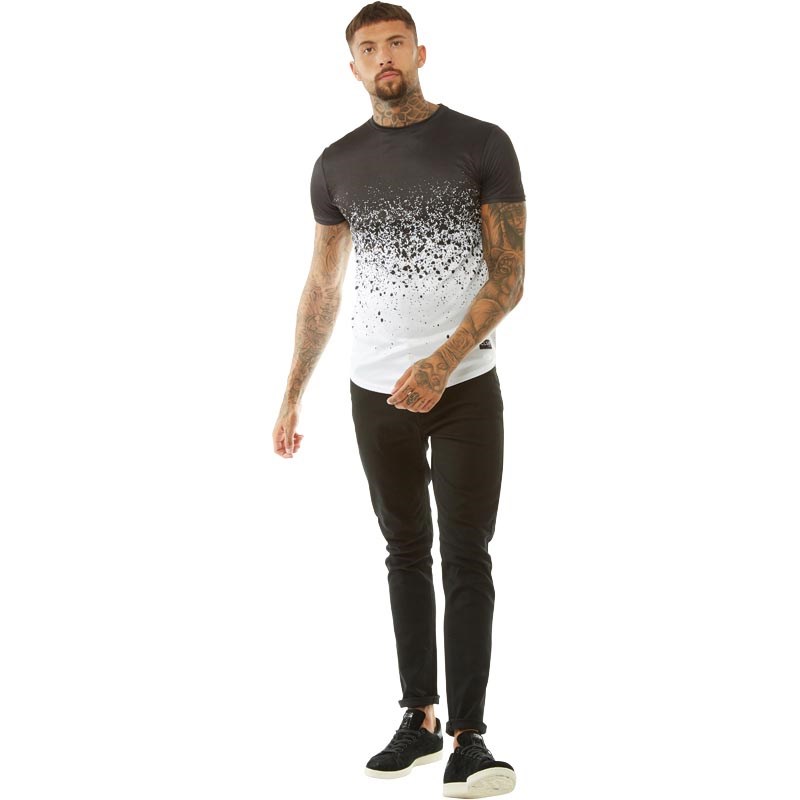 Buy Closure London Mens Splatter Fade TShirt Black/White