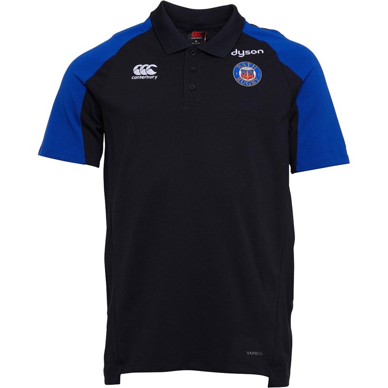 Buy Canterbury Mens Bath Rugby VapoDri Performance Cotton Polo Anthracite