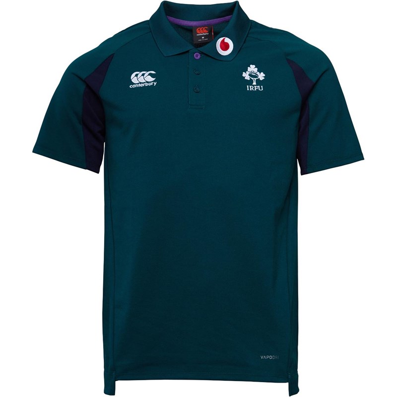 Buy Canterbury Mens Ireland Rugby VapoDri Cotton Pique Polo Botanical