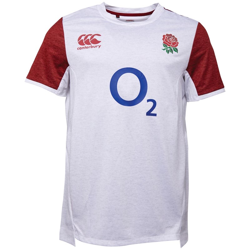 Buy Canterbury Mens England Rugby VapoDri+ Drill Top Bright White Marl